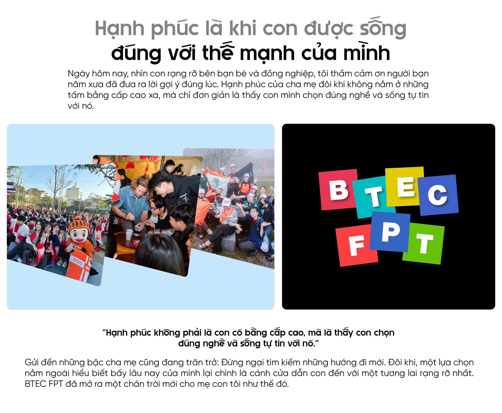 Fapt Btec Chọn BTEC FPT là chọn tương lai toàn cầu