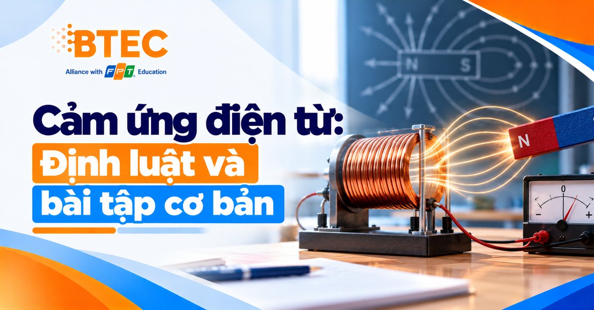 Tổng hợp kiến thức cảm ứng điện từ, định luật Faraday, định luật Lenz và các dạng bài tập cơ bản về từ thông, suất điện động cảm ứng, giúp học sinh ôn tập Vật lý hiệu quả.