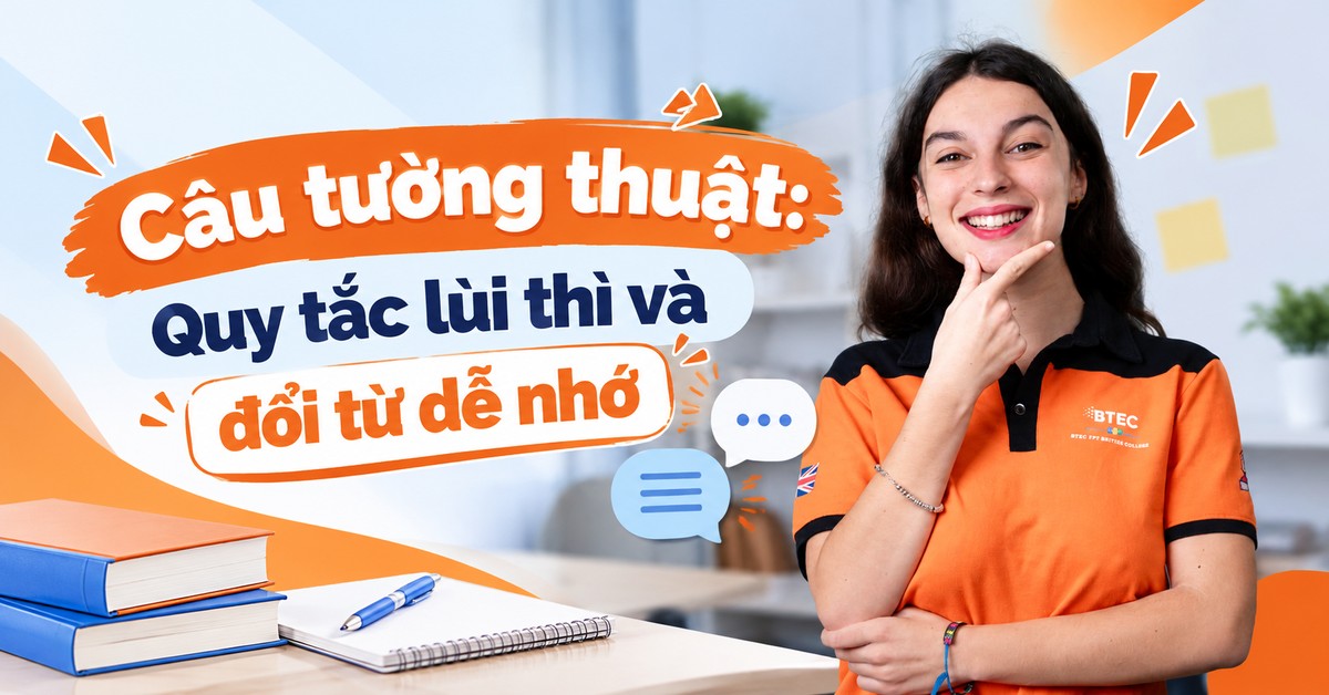 Câu tường thuật: Quy tắc lùi thì và đổi từ dễ nhớ
