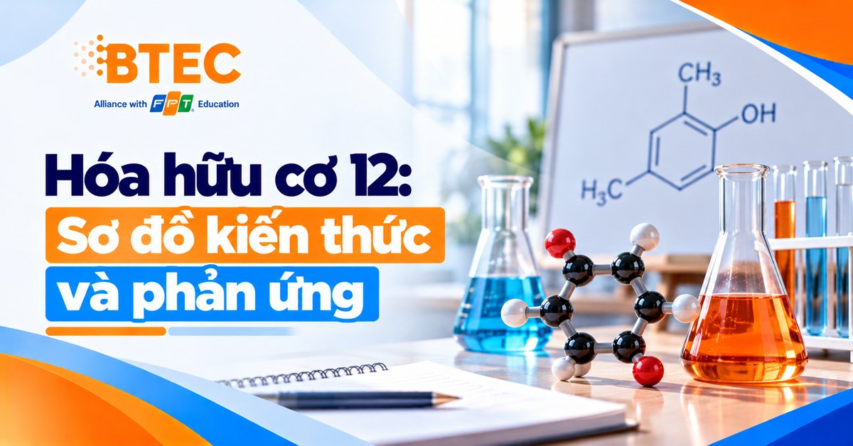 Hệ thống kiến thức Hóa hữu cơ 12 qua sơ đồ tổng hợp, các nhóm hợp chất hữu cơ, tính chất hóa học và những phản ứng quan trọng giúp học sinh ôn tập hiệu quả.