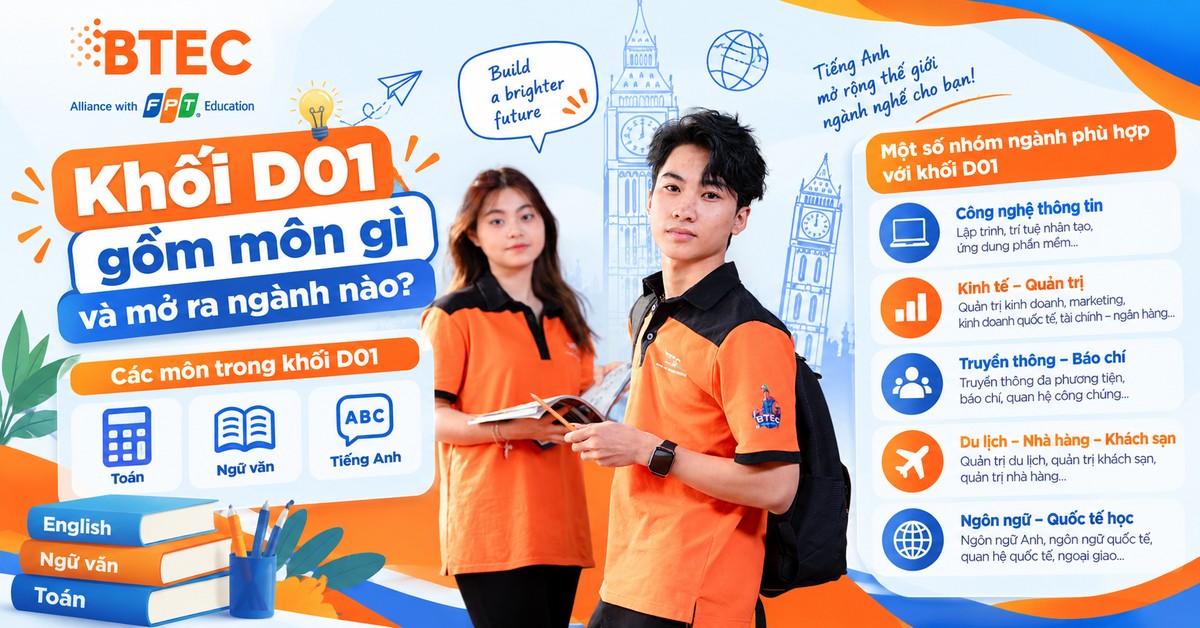 Khối D01 gồm môn gì và mở ra ngành nào?