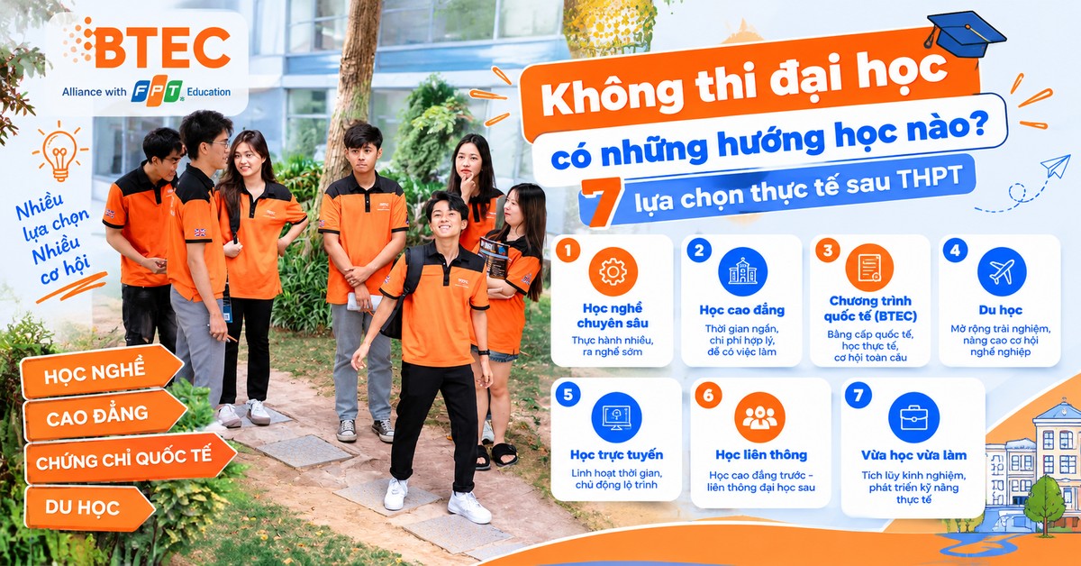 Không thi đại học có những hướng học nào? 7 lựa chọn thực tế sau THPT