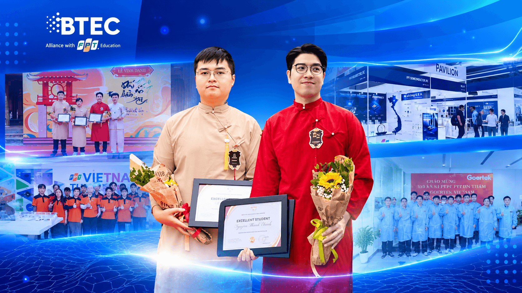 Hồ Chí Công và Nguyễn Thanh Chính là hai sinh viên BTEC FPT có cơ hội thực tập sớm tại FPT Semiconductor, mở rộng trải nghiệm nghề nghiệp ngay trong quá trình học. Hồ Chí Công và Nguyễn Thanh Chính là hai sinh viên BTEC FPT có cơ hội thực tập sớm tại FPT Semiconductor, mở rộng trải nghiệm nghề nghiệp ngay trong quá trình học.
