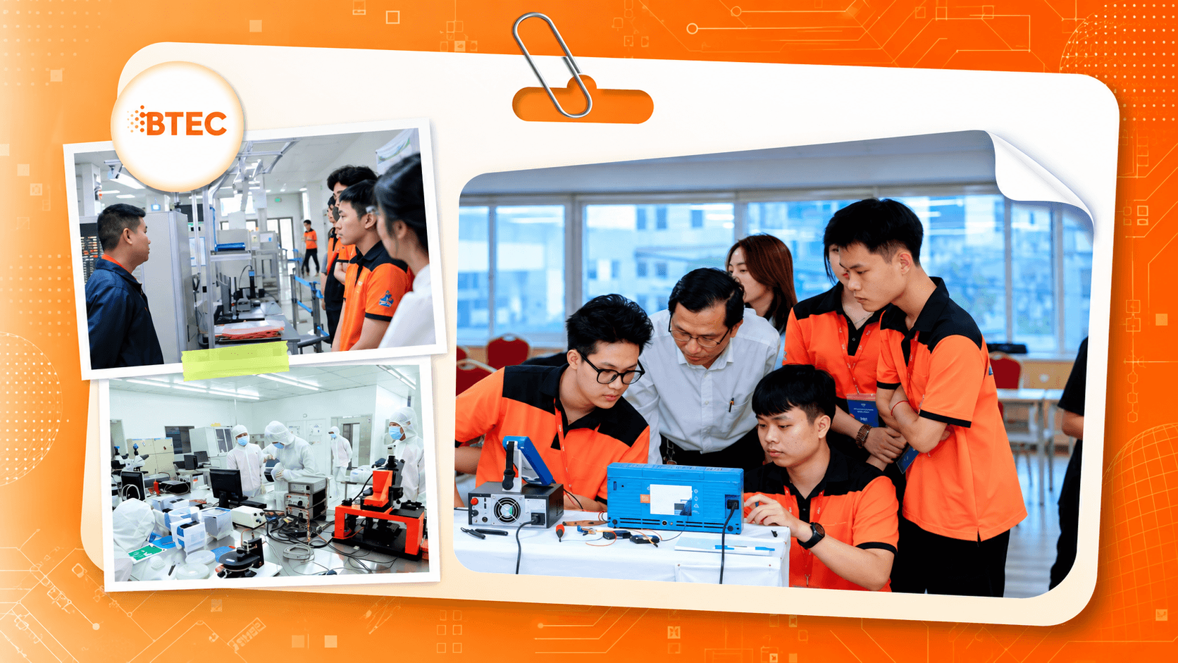 Sinh viên Công nghệ bán dẫn BTEC FPT thực hành và trải nghiệm doanh nghiệp trong quá trình học. Sinh viên Công nghệ bán dẫn BTEC FPT thực hành và trải nghiệm doanh nghiệp trong quá trình học.