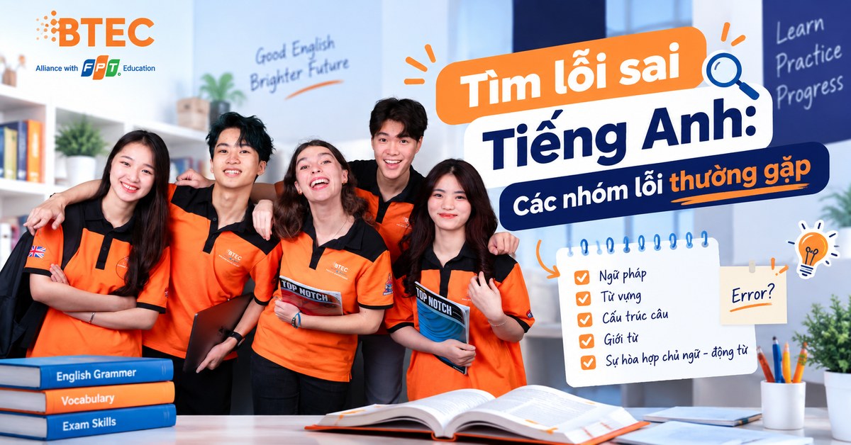 Tổng hợp các nhóm lỗi sai tiếng Anh thường gặp trong đề thi, hướng dẫn cách nhận biết lỗi ngữ pháp, từ vựng và cấu trúc câu, giúp học sinh tránh nhầm lẫn và nâng cao kỹ năng làm bài.